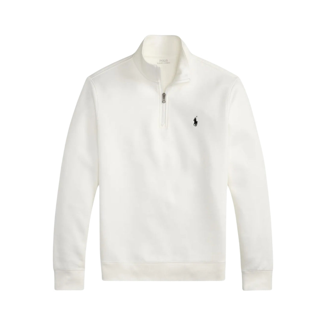 Polo Ralph Lauren Double-Knit Quarter-Zip Pullover White